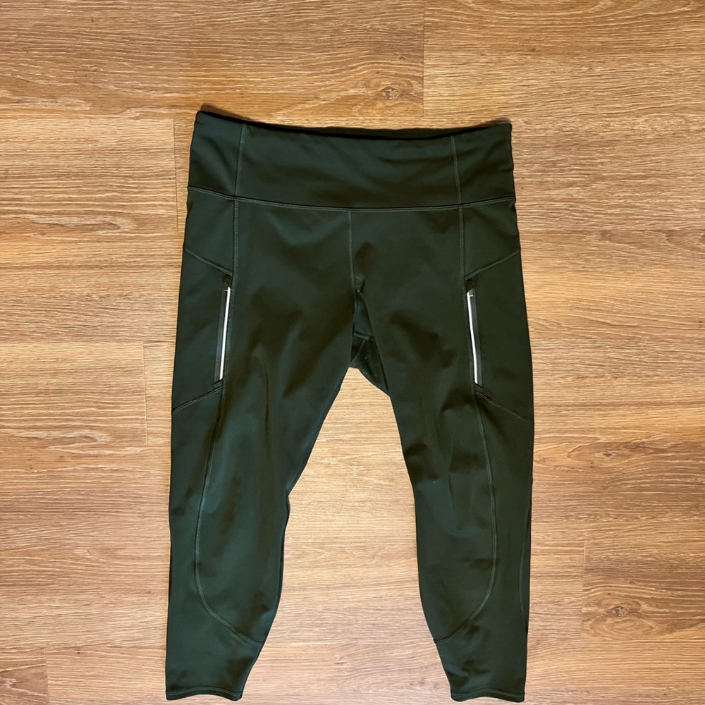 Athleta Rainer 7/8 olive green XL leggings